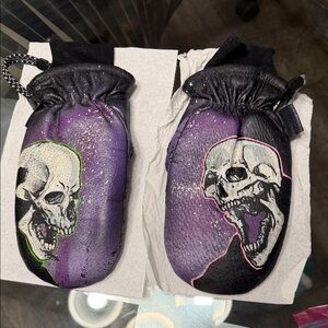 Custom Purple Kingco Skull Design Mittens